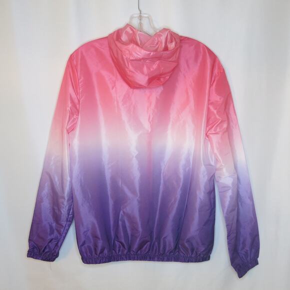 Rain Jacket Windbreaker *NWT* Pouch Lightweight Travel Size XL Women Ombre Pink - Picture 3 of 10